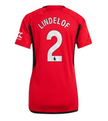 Manchester United Victor Lindelof #2 Replika Hjemmebanetrøje Dame 2023-24 Kortærmet